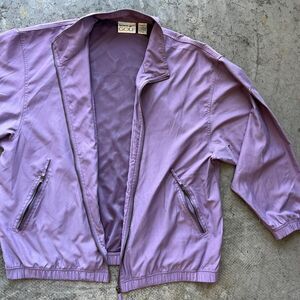 Reebok Vintage Windbreaker Full Zip Purple Zip-Up Ladies Golf Jacket